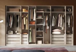 Cabina armadio lineare a vista L 183 finitura Cashmere disponibile in 4 colori