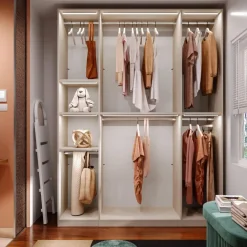 Cabina armadio lineare a vista L 183 finitura Cashmere disponibile in 4 colori