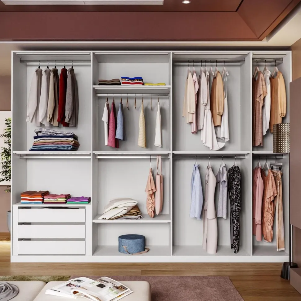 Cabina armadio lineare componibile 318x240h finitura Bronzo disponibile in 4 colori
