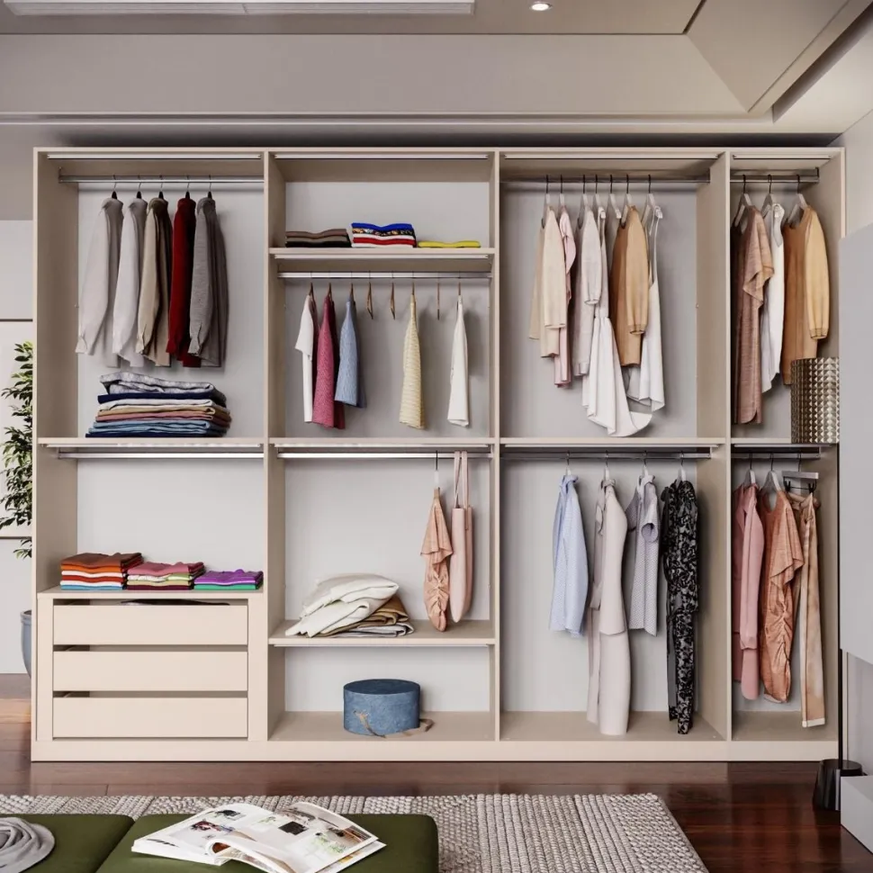 Cabina armadio lineare componibile 318x240h finitura Bronzo disponibile in 4 colori