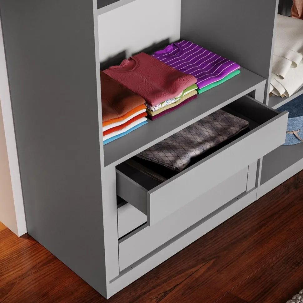 Cabina armadio lineare componibile 318x240h finitura Bronzo disponibile in 4 colori