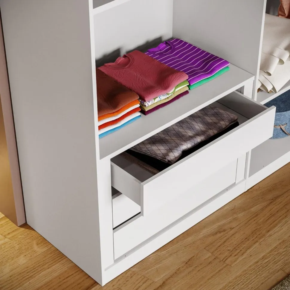 Cabina armadio lineare componibile 318x240h finitura Bronzo disponibile in 4 colori