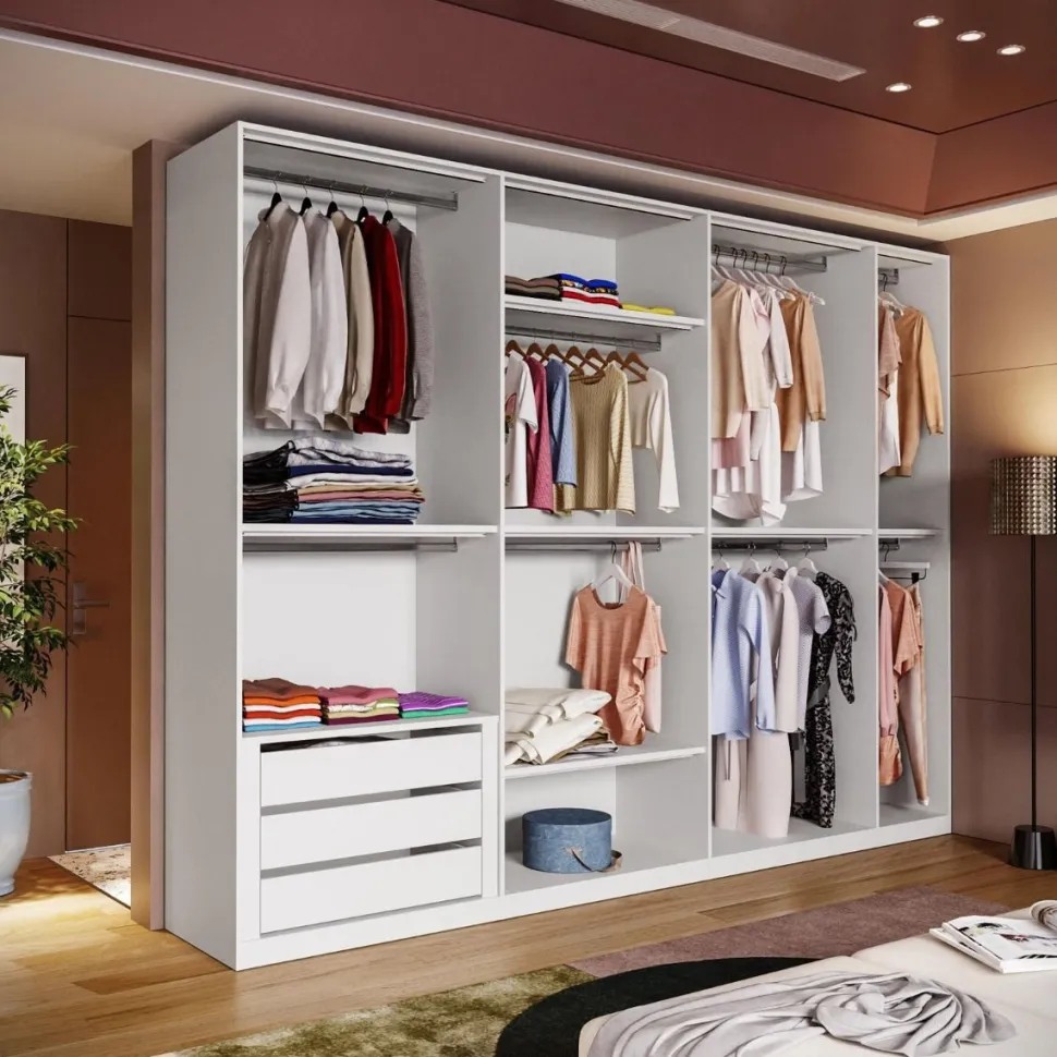 Cabina armadio lineare componibile 318x240h finitura Bronzo disponibile in 4 colori