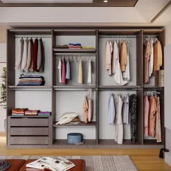 Cabina armadio lineare componibile 318x240h finitura Bronzo disponibile in 4 colori