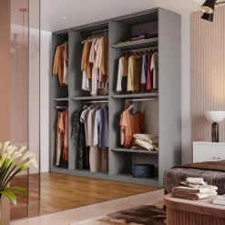 Cabina armadio lineare componibile 228x240h finitura Cashmere disponibile in 4 colori