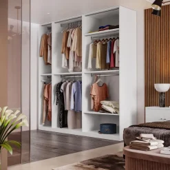 Cabina armadio lineare componibile 228x240h finitura Cashmere disponibile in 4 colori