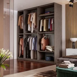 Cabina armadio lineare componibile 228x240h finitura Cashmere disponibile in 4 colori