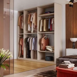Cabina armadio lineare componibile 228x240h finitura Cashmere disponibile in 4 colori