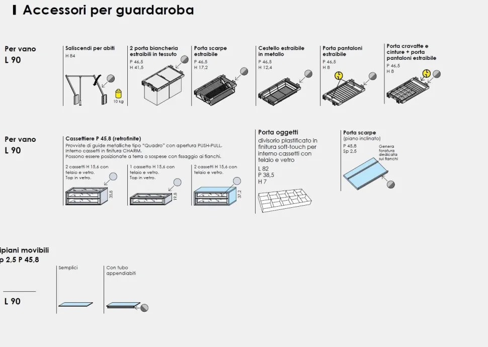 Cabina Armadio lineare componibile con schienale Robert disponibile in 3 altezze e 26 colori