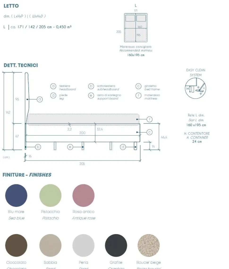 Camera matrimoniale con armadio scorrevole Lisa linea Chèrie in finitura Bronzo e Rovere Mercure