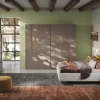 Camera matrimoniale con armadio scorrevole Agata linea Chèrie in finitura Bronzo e Rovere Mercure