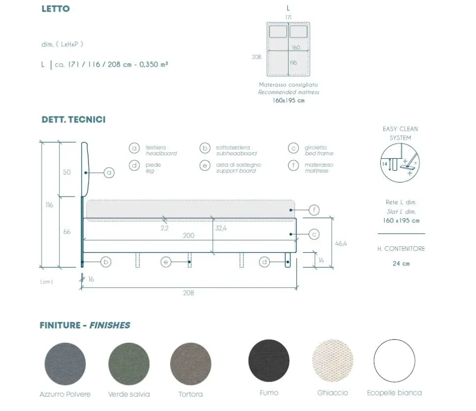 Camera matrimoniale con armadio scorrevole Enea linea Chèrie in finitura Cashmere e Rovere Cadiz