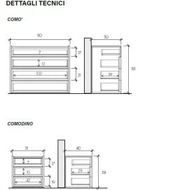 Camera matrimoniale con armadio battente e letto in velluto a coste in finitura Bronzo e Mercure