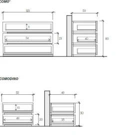 Camera matrimoniale moderna con armadio scorrevole e letto contenitore cannettato finitura Bronzo e Rovere Mercure