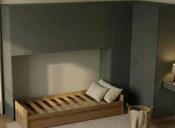 Cameretta a ponte angolare componibile in finitura Grigio Titanio in 15 colorazioni