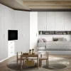 Cameretta a ponte angolare moderna Bianco opaco e Grigio chiaro