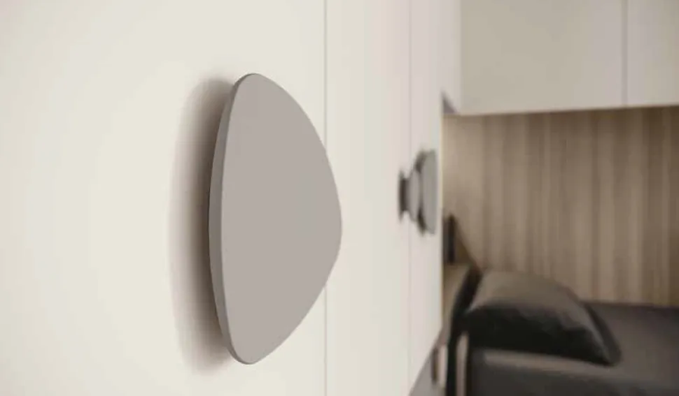 Cameretta a ponte angolare salvaspazio con letto contenitore in Bianco opaco e Grigio seta disponibile in 2 misure e vari colori