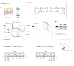 Cameretta a ponte angolare salvaspazio con letto contenitore in Bianco opaco e Grigio seta disponibile in 2 misure e vari colori