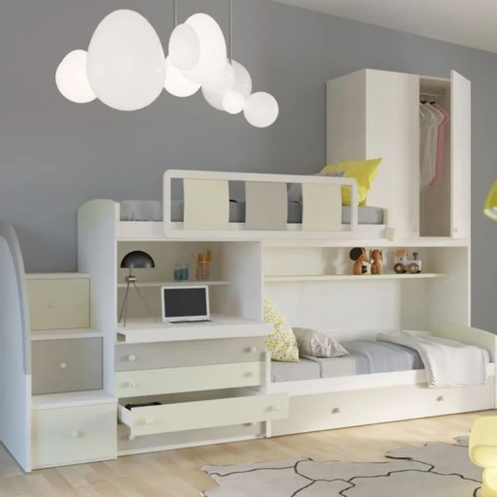Cameretta a ponte Betty linea Colorfull finitura Panna e Visone