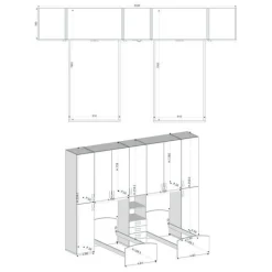 Cameretta a ponte doppia Frido linea Colorfull finitura Bianco e Avio