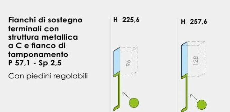 Cameretta a Ponte H 197/229/261cm