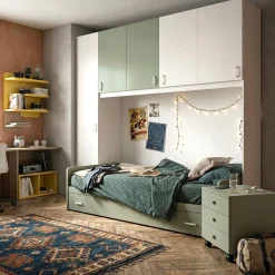 Cameretta a Ponte Moderna Componibile H 229cm (Colori, Altezze e Letto Personalizzabili)