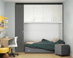 Cameretta a Ponte Moderna Componibile H 229cm (Colori, Altezze e Letto Personalizzabili)