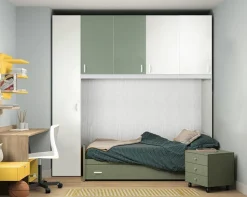 Cameretta a Ponte Moderna Componibile H 229cm (Colori, Altezze e Letto Personalizzabili)