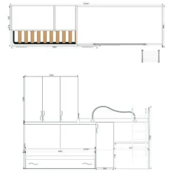 Cameretta a ponte Pegaso linea Colorfull finitura Bianco e Avio