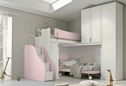 Cameretta a soppalco angolare Lisa linea Omega disponibile in vari colori