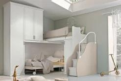 Cameretta a soppalco angolare Lisa linea Omega disponibile in vari colori