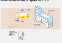 Cameretta a soppalco con corridoio disponibile in vari colori