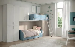 Cameretta a soppalco con rete a doghe ribaltabile Melania linea Omega disponibile in vari colori