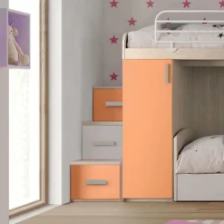 Cameretta a soppalco Enea linea Fly finitura Cenere Wood e Albicocca