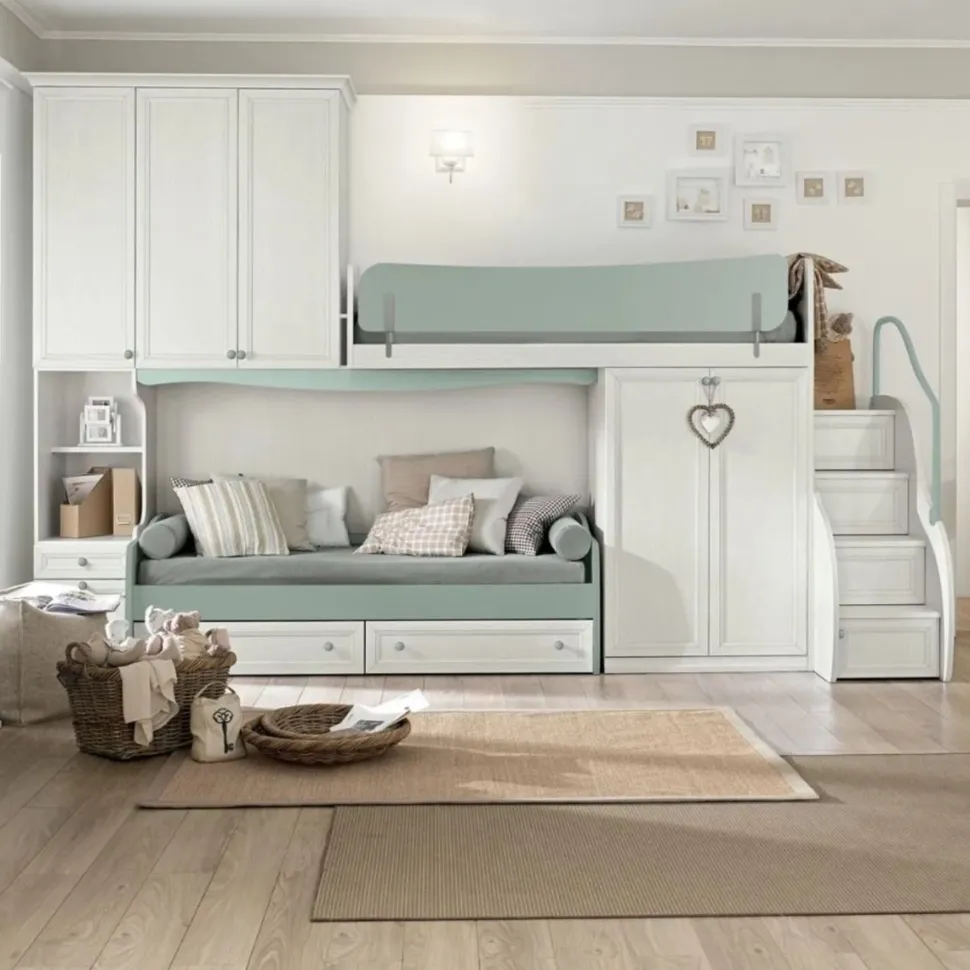 Cameretta a soppalco Luis linea Omega disponibile in vari colori