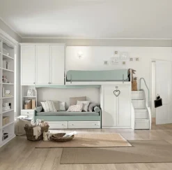 Cameretta a soppalco Luis linea Omega disponibile in vari colori
