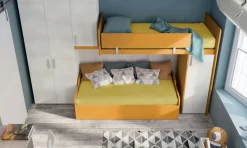 Cameretta a soppalco Luna linea Volo disponibile in 15 colori