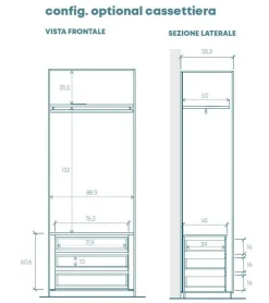 Cameretta completa con armadio battente Betty in finitura Bianco Lucido