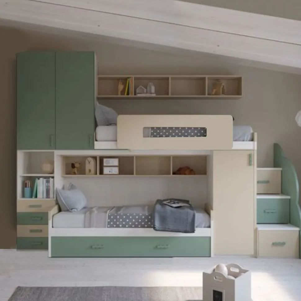 Cameretta completa doppia Banny Lite linea Colorfull