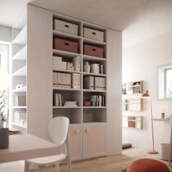 Cameretta completa Nicho linea Sitter finitura Nuvola Frassino e Rosantico