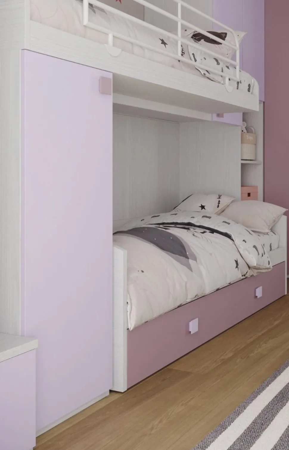Cameretta Davide Short L.250cm a soppalco , 17 colorazioni