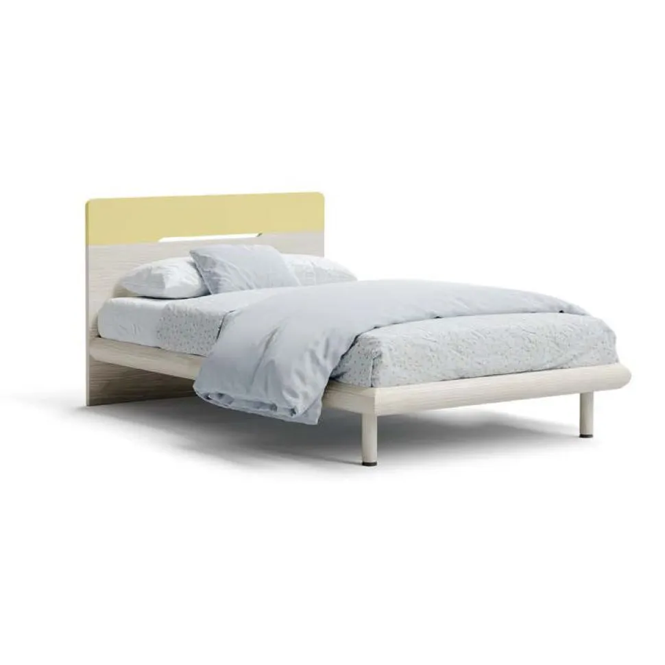 Cameretta Kari linea Fly finitura Cenere Wood, Giallo e Malva