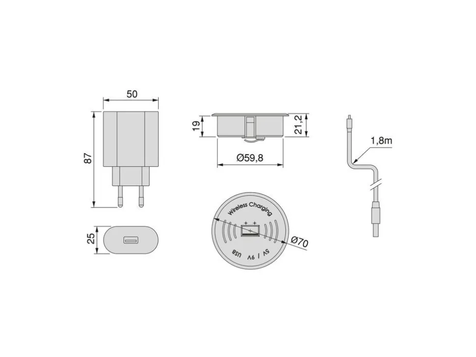 Caricatore wireless nascosto per cellulari Airtop