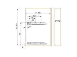 Carrello estraibile in acciaio per moduli cucina con chiusura soft