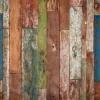 Carta da parati fotomural con grafica assi di legno colorate