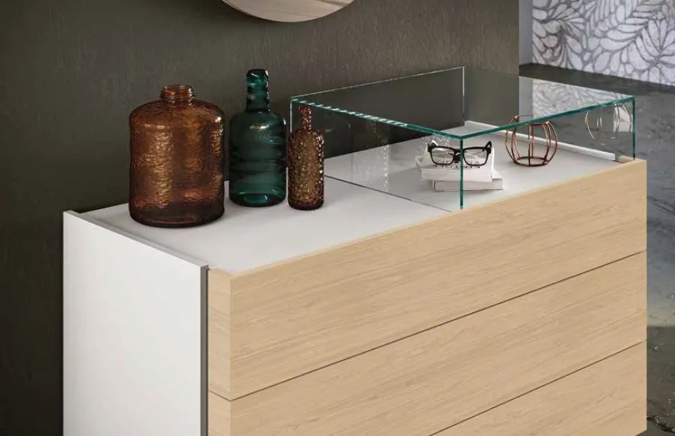 Cassettiera 3 cassetti senza maniglia Verano disponibile in vari colori