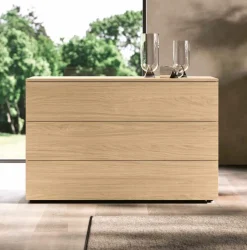 Cassettiera 3 cassetti senza maniglie Rovere Ego disponibile in vari colori