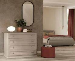 Cassettiera Clara quattro cassetti linea Ginevra disponibile in vari colori