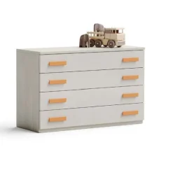 Cassettiera linea Fly 4 cassetti finitura Frassino nuvola disponibile in 16 colori