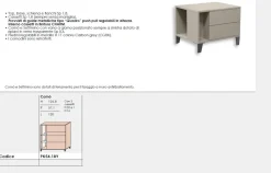 Cassettiera moderna Canapa 4 cassetti senza maniglia con ripiani in vetro Isabelle disponibile in vari colori